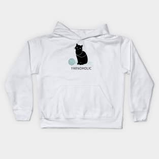 Yarnoholic Black Cat Kids Hoodie